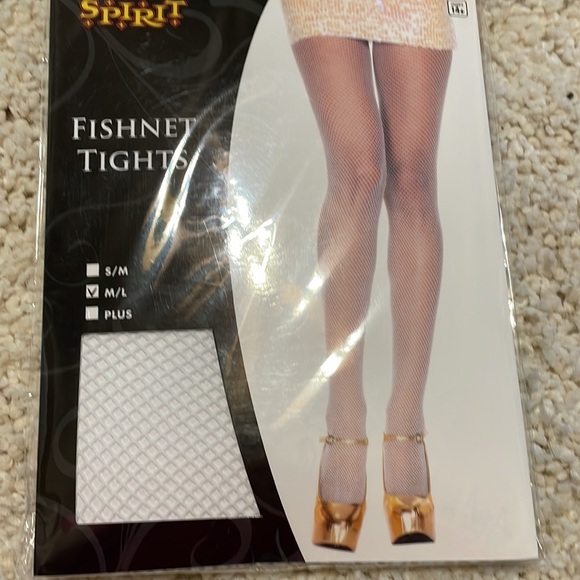 Set of three new spirit brand fishnet tights. Red black white medium large nylon - Picture 4 of 5